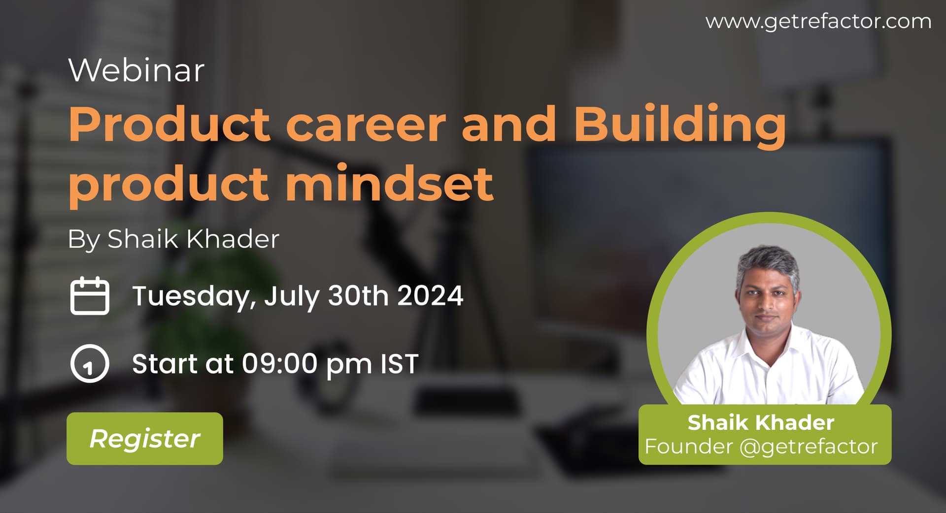 WEBNARS Product career and Building product mindset